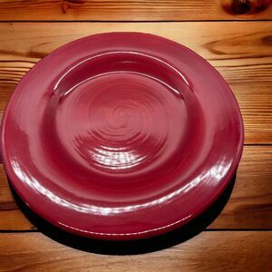 Pottery Barn Sausalito Merlot Red Plate 12.25"  Hand Painted
